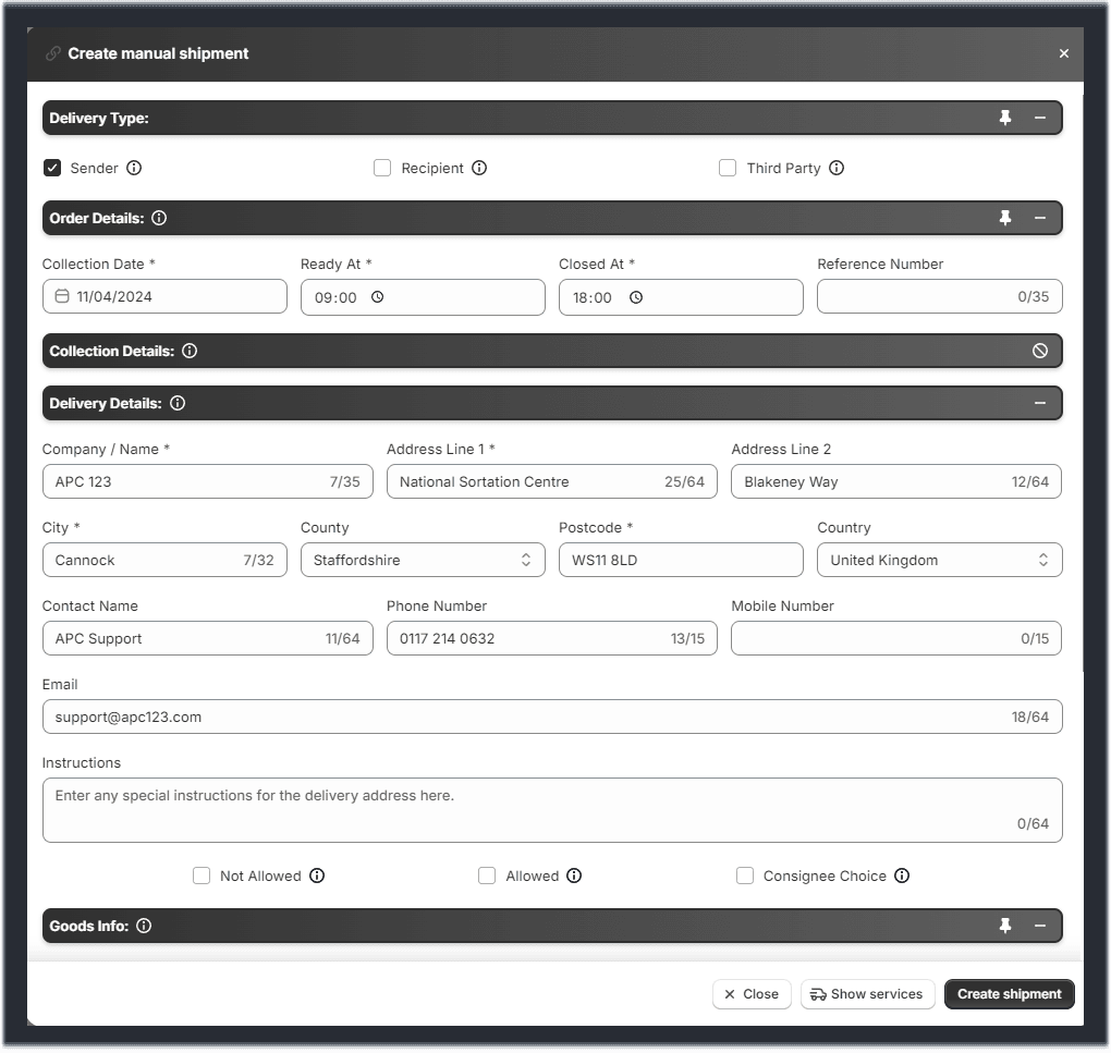 Create manual shipment video thumbnail